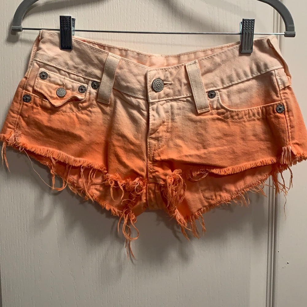 True religion orange ombré shorts